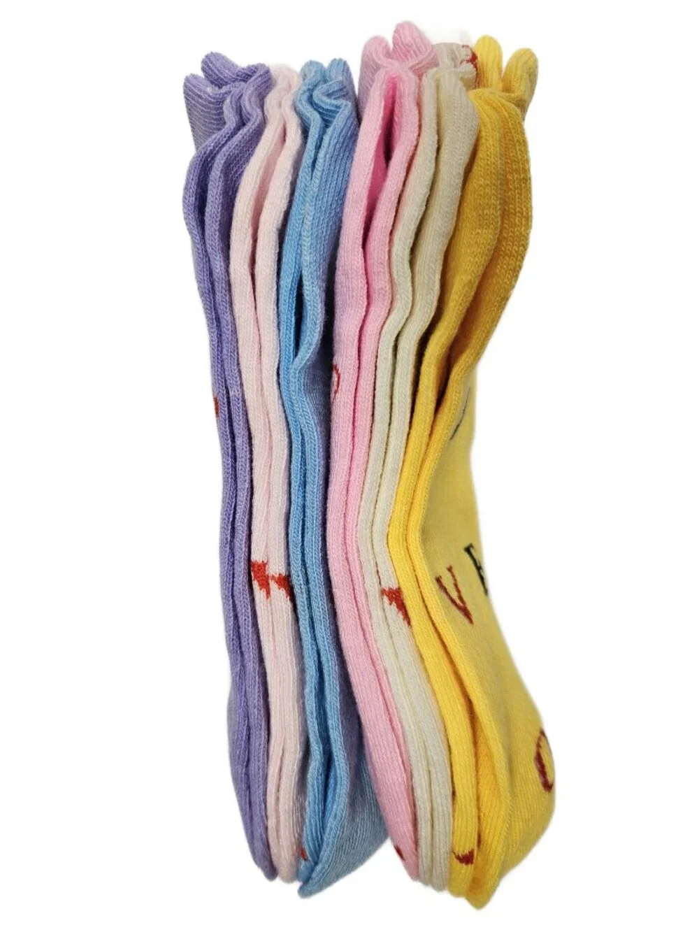 Women's Ankle Socks, Bundle of 12 Pairs, Love Print